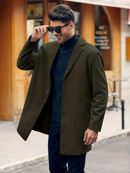Herren Wollmantel Klassisch Warm