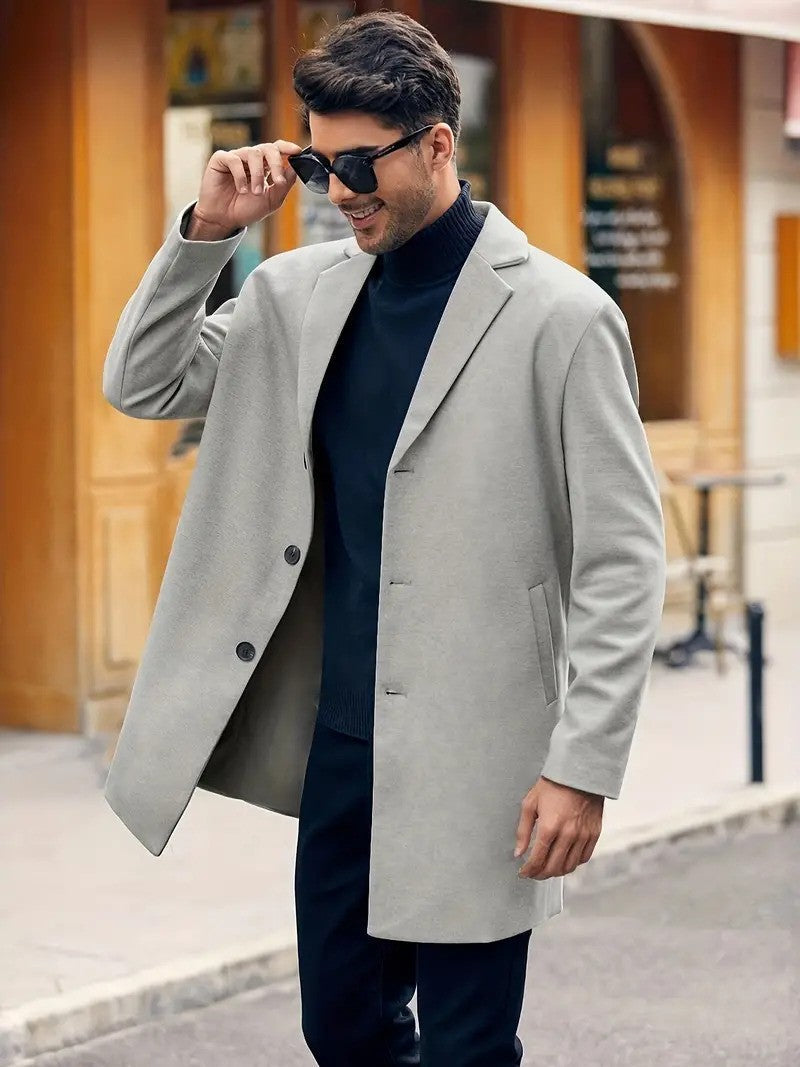 Herren Wollmantel Klassisch Warm