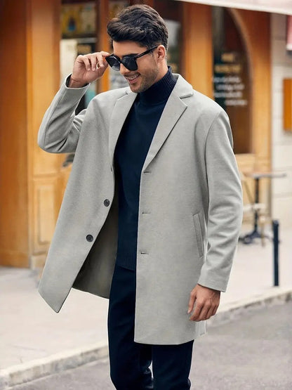 Herren Wollmantel Klassisch Warm
