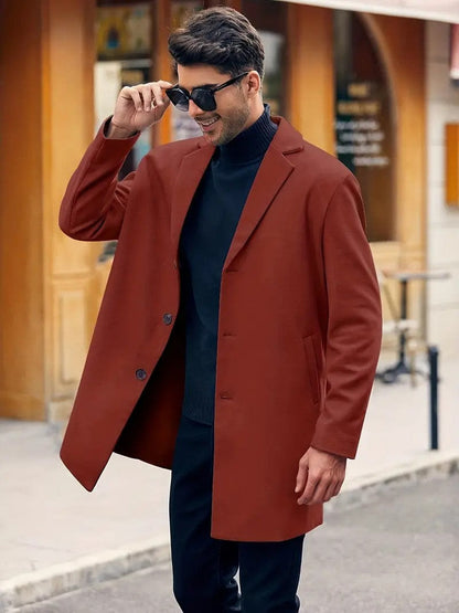 Herren Wollmantel Klassisch Warm