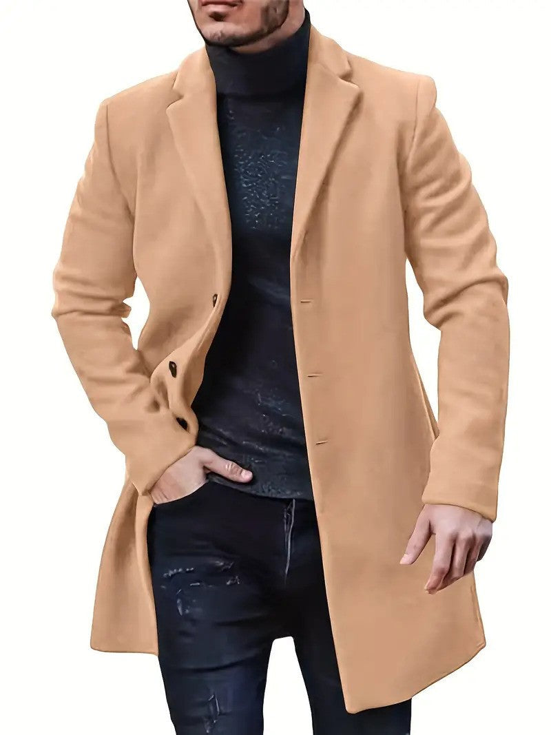 Herren Wollmantel Klassisch Warm