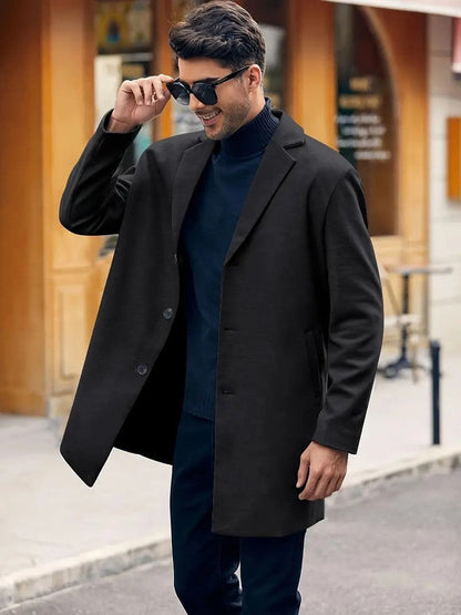 Herren Wollmantel Klassisch Warm