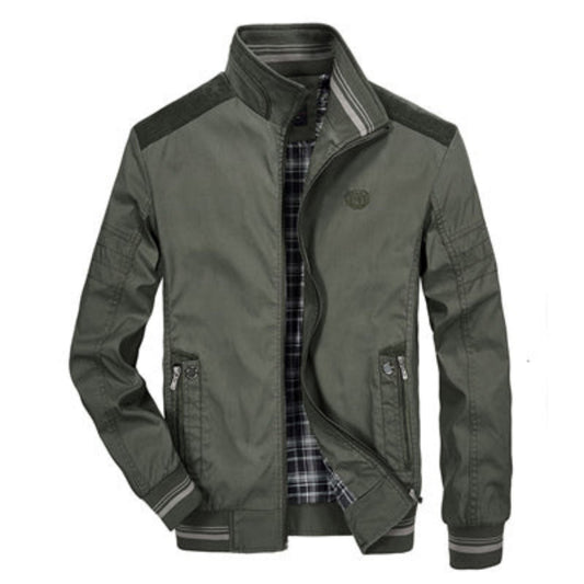 Herren Bomberjacke Winddicht Zip Up Sportlich - IdealeKleiden
