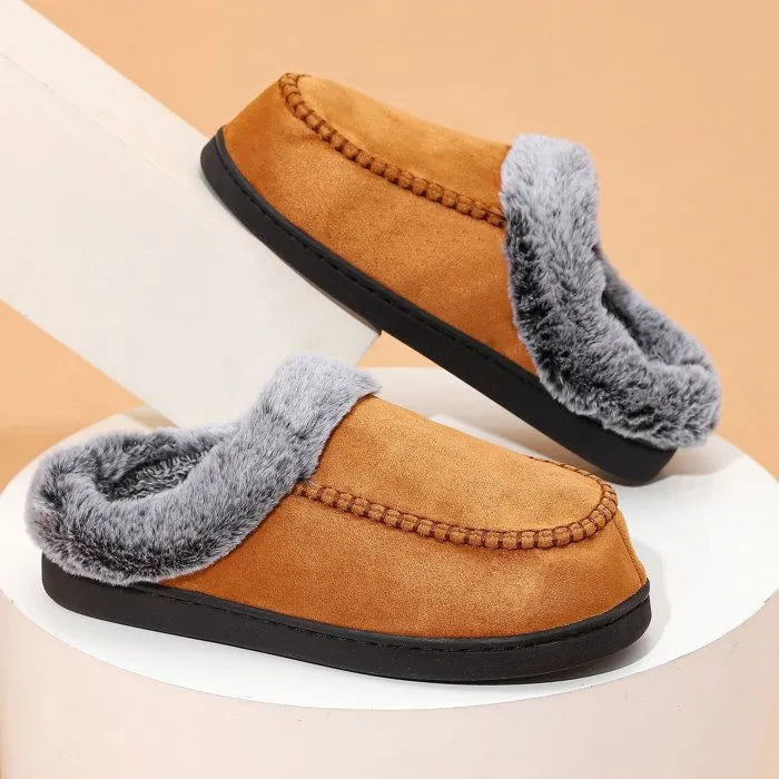 Warmfüßige Herren-Hausschuhe Fleece Winter