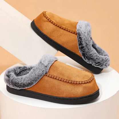 Warmfüßige Herren-Hausschuhe Fleece Winter