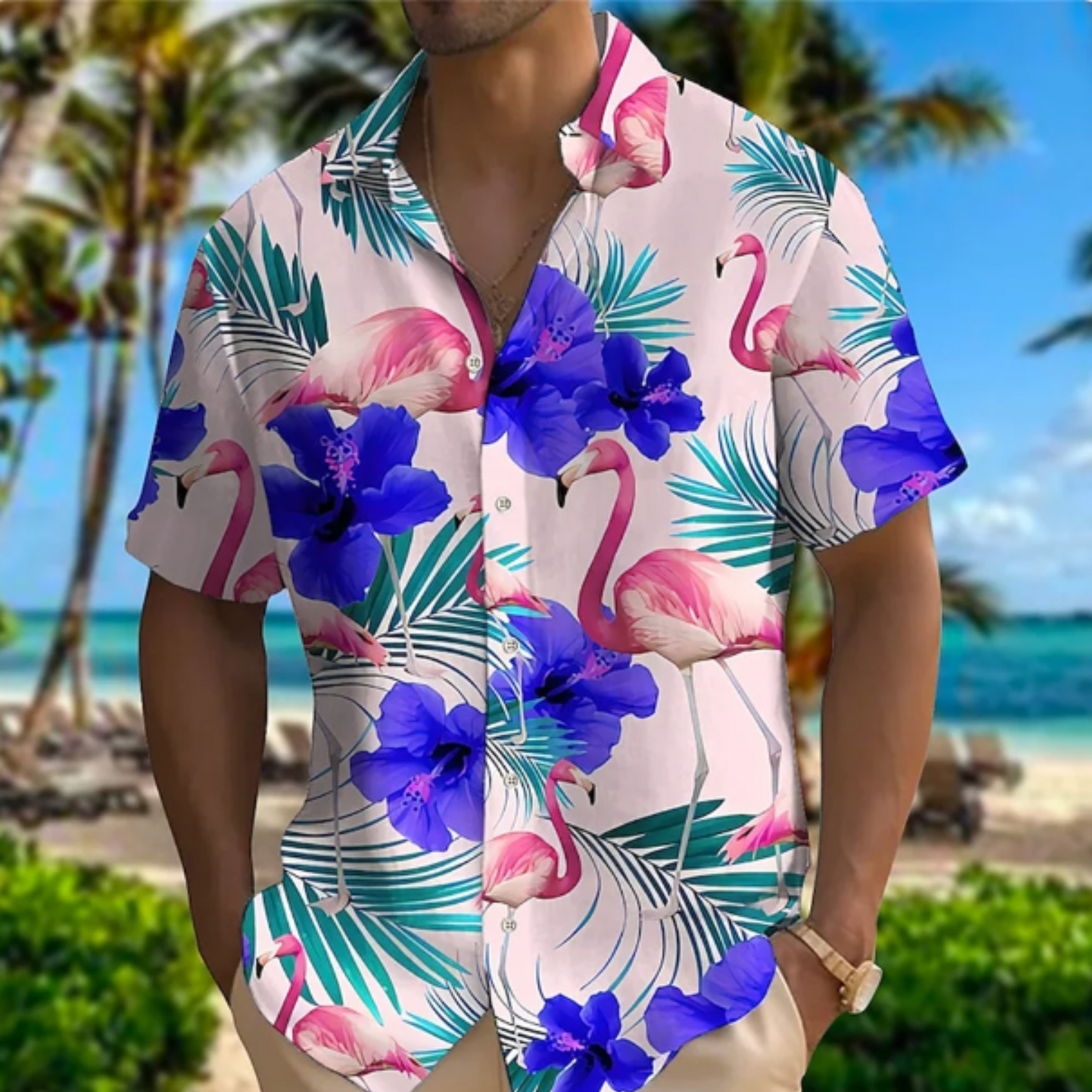 Sommerbluse Hawaiihemden Style Männer