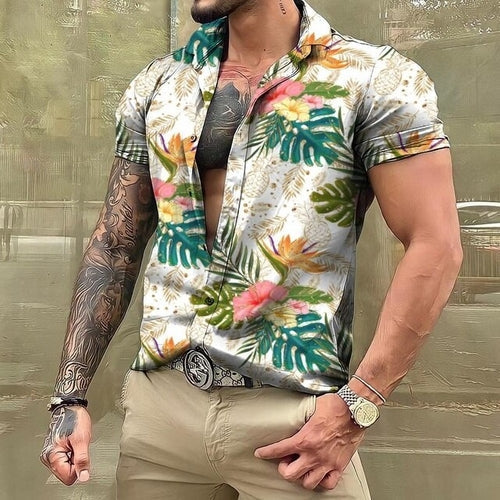 Hawaiihemd Kurzarm Bedruckt Herren