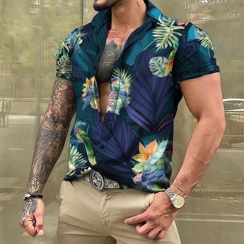 Hawaiihemd Kurzarm Bedruckt Herren
