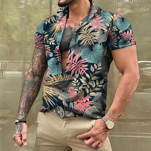 Hawaiihemd Kurzarm Bedruckt Herren
