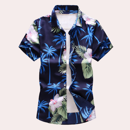Sommerhemd Kurzarm Hawaiimuster Herren