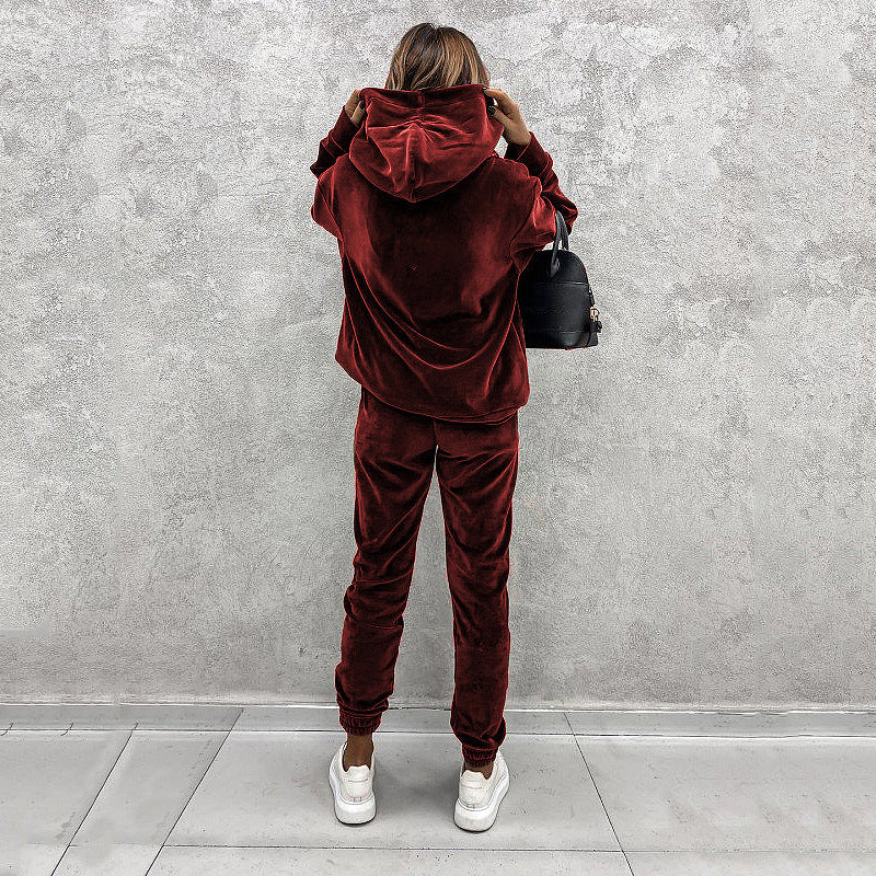 Trainingsanzug Damen Samt Elegant - IdealeKleiden