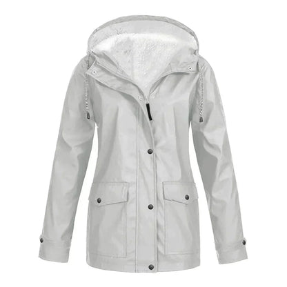 Wasserabweisende Regenjacke Mittellang Fleece gefüttert