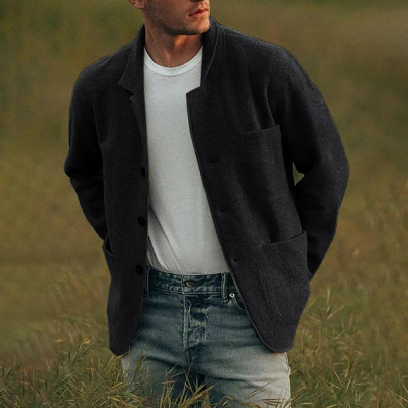 Stilvoller Herren Wollcardigan Mit Knöpfen
