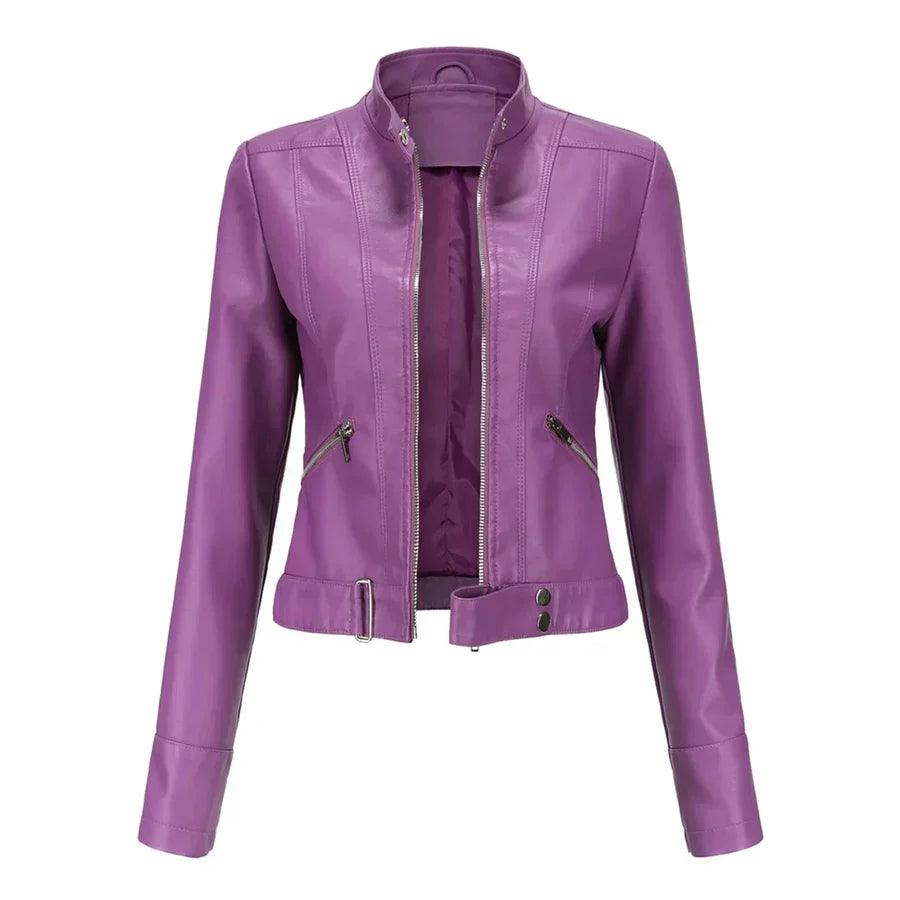 Elegante Damen Jacke Vegan Leder Stil