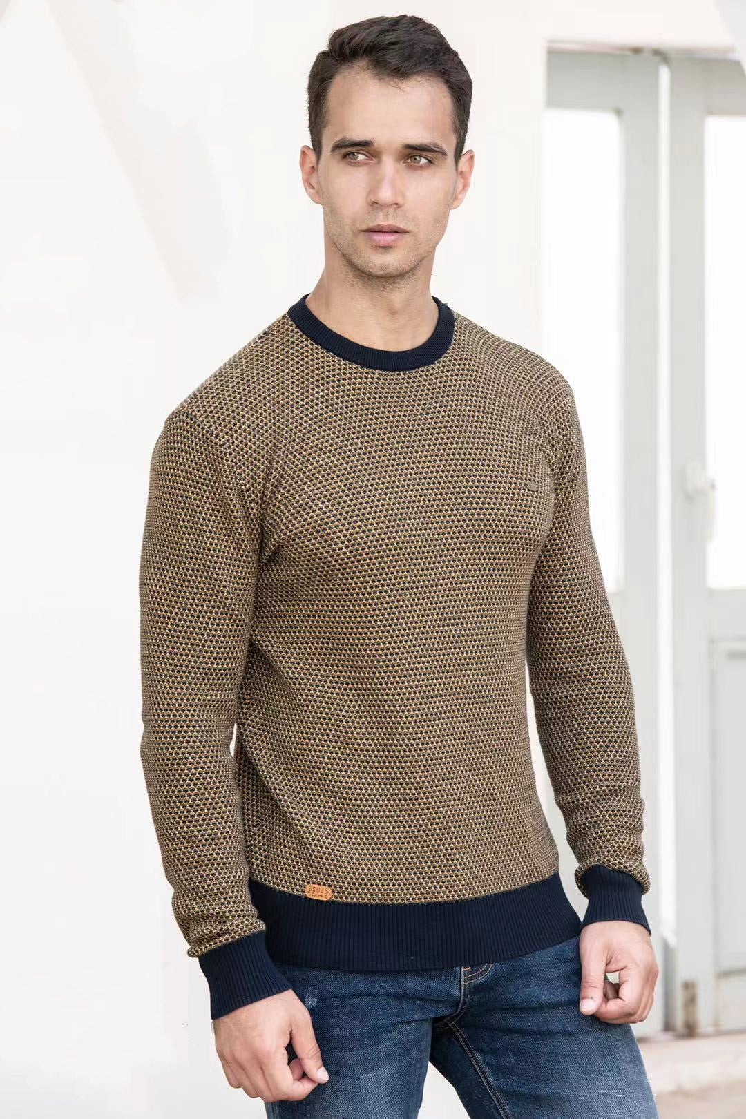 Herrenkleidung Rundhals Pullover Casual