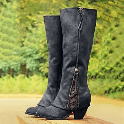 Elegante Stiefel Weinlese Hochhackig