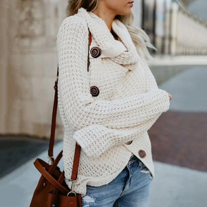 Stilvoller Rollkragenpullover Asymmetrisch Modern Design