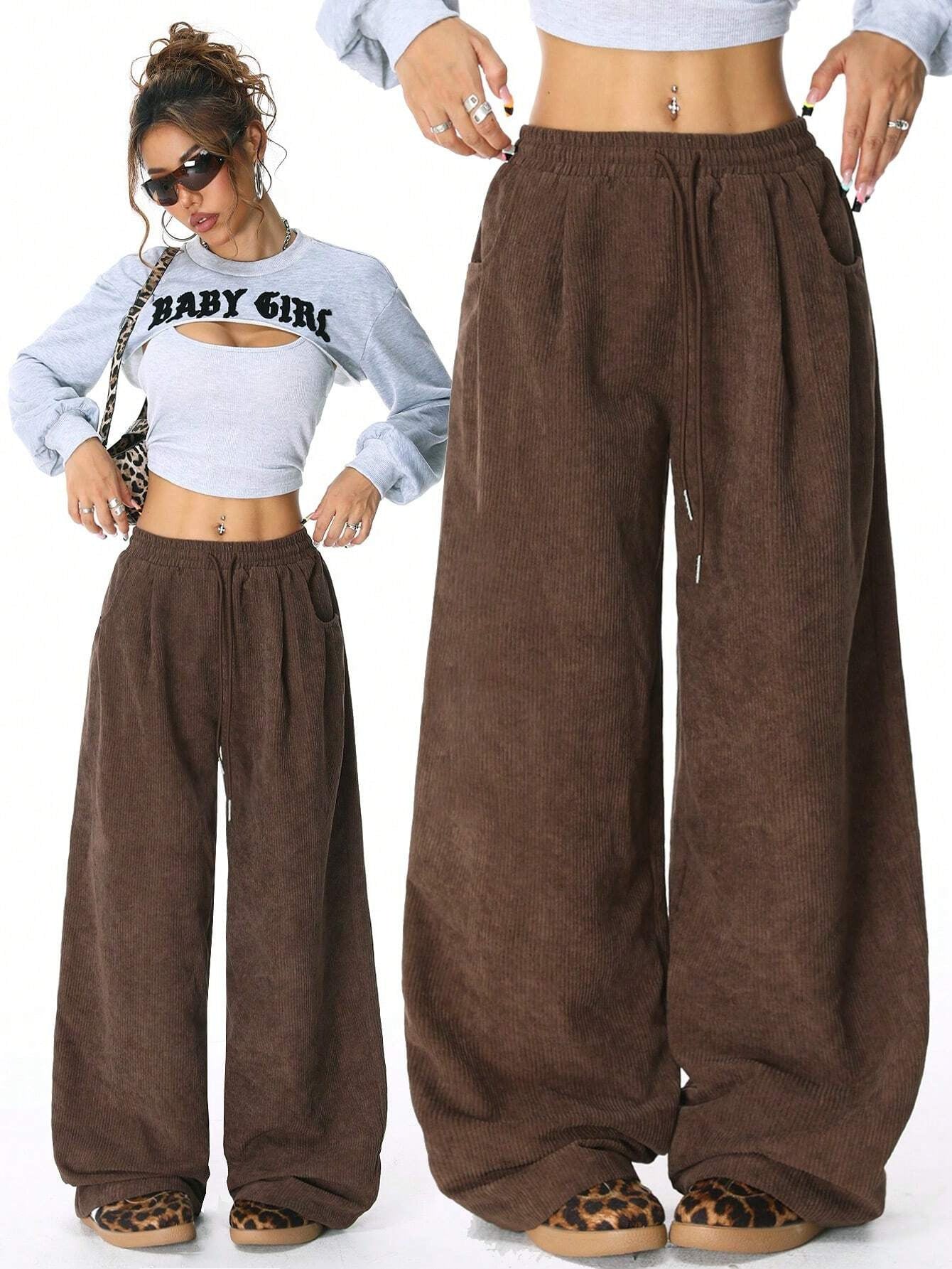 Damen Cordhose Elastisch Bequem