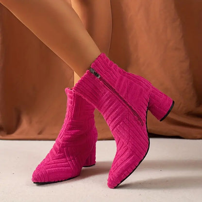Stiletto Stiefel Hoch Hacken mit Reißverschluss