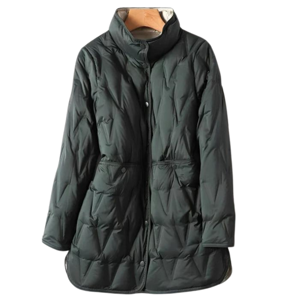 Warmes Winterkleid | Gepolsterter Damenmantel Hochwertig Verstellbar Mit Taschen