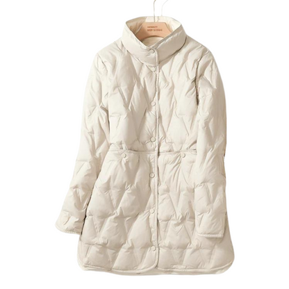 Warme Pufferjacke Damen Stehkragen Reversibel