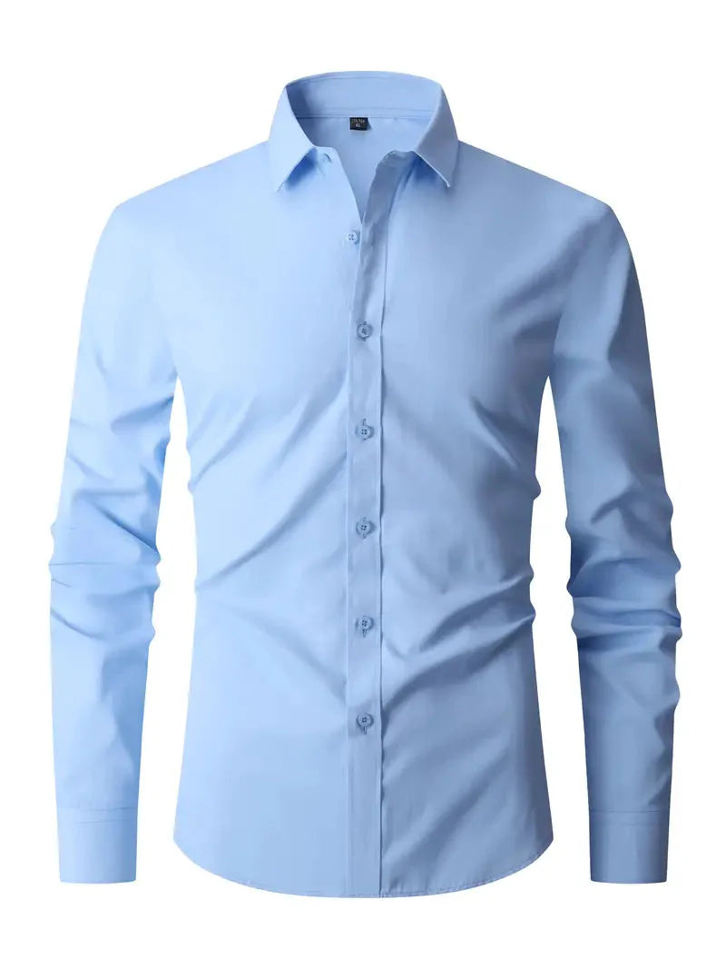 Herren Hemd Langarm Knitterfrei Modern