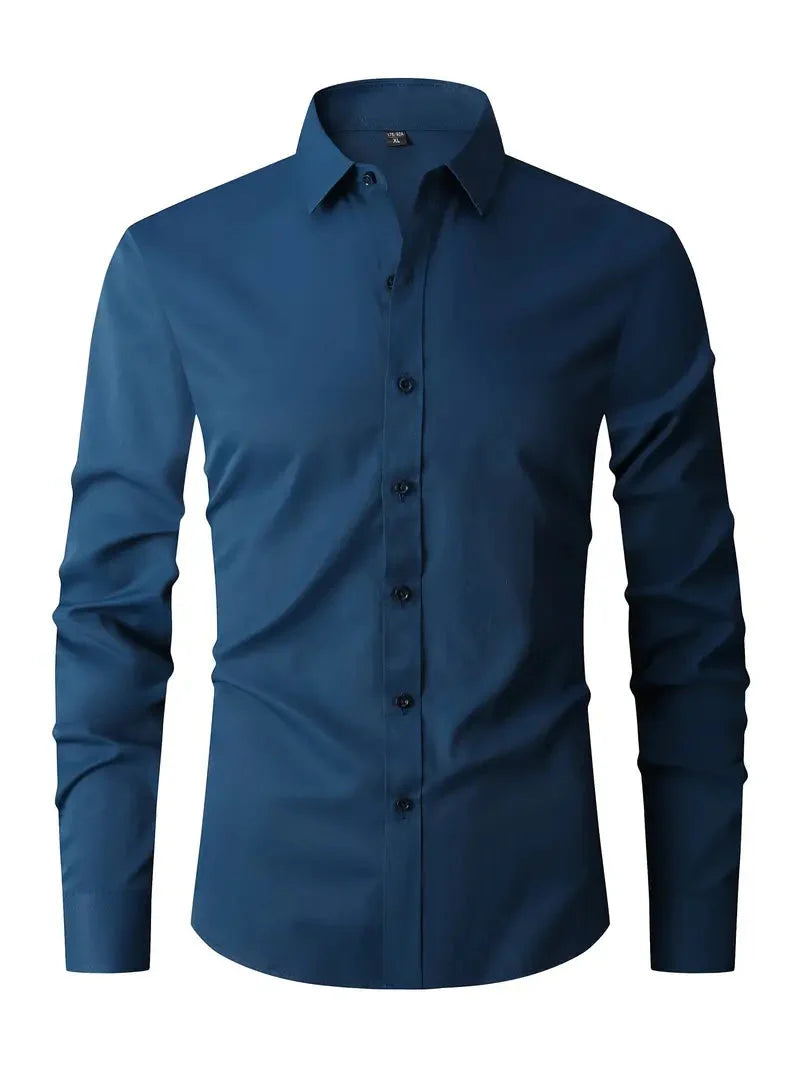 Herren Hemd Langarm Knitterfrei Modern