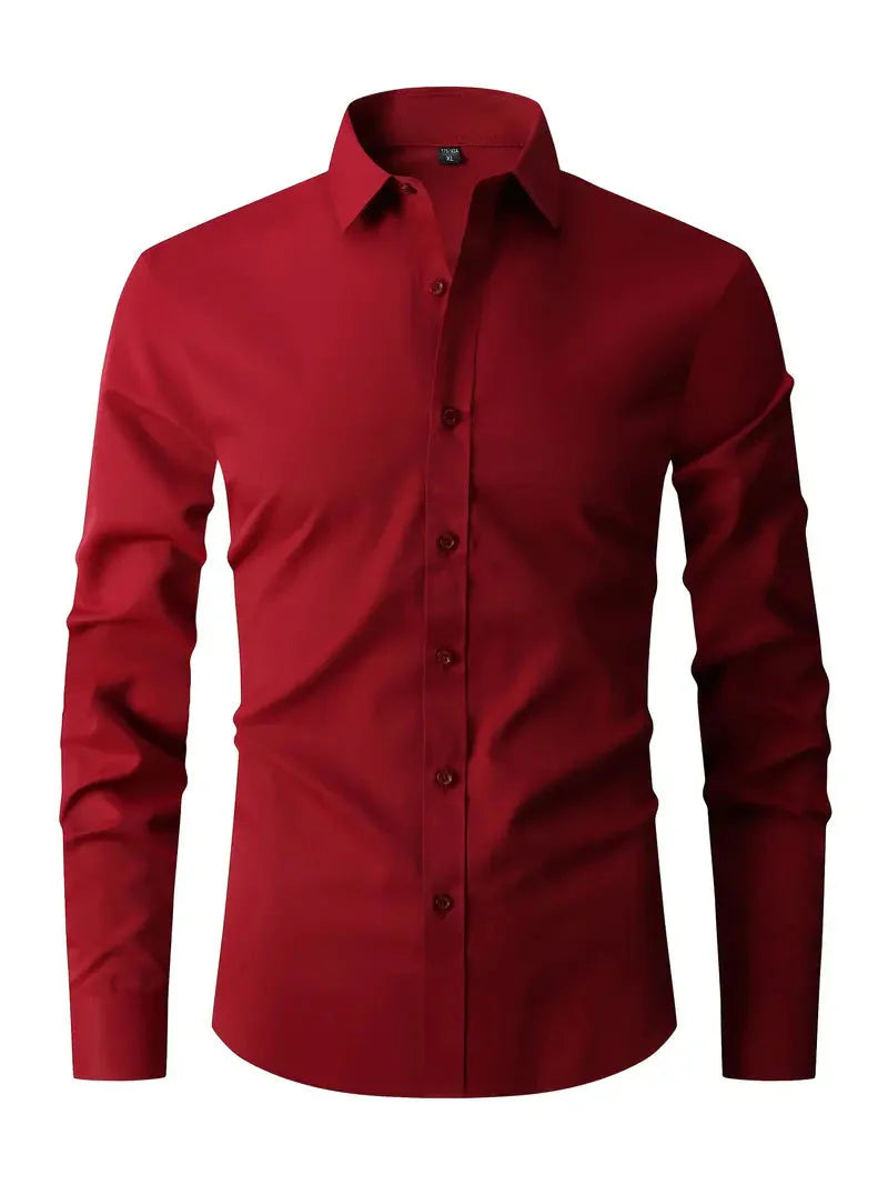 Herren Hemd Langarm Knitterfrei Modern