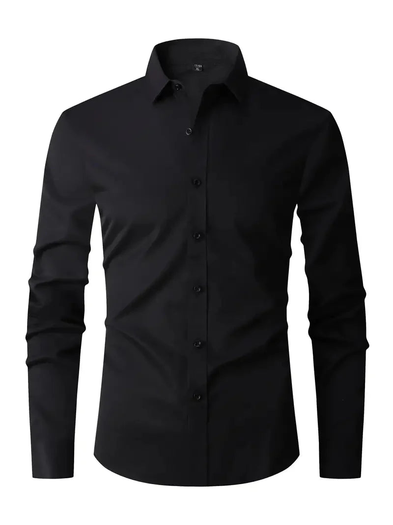 Herren Hemd Langarm Knitterfrei Modern