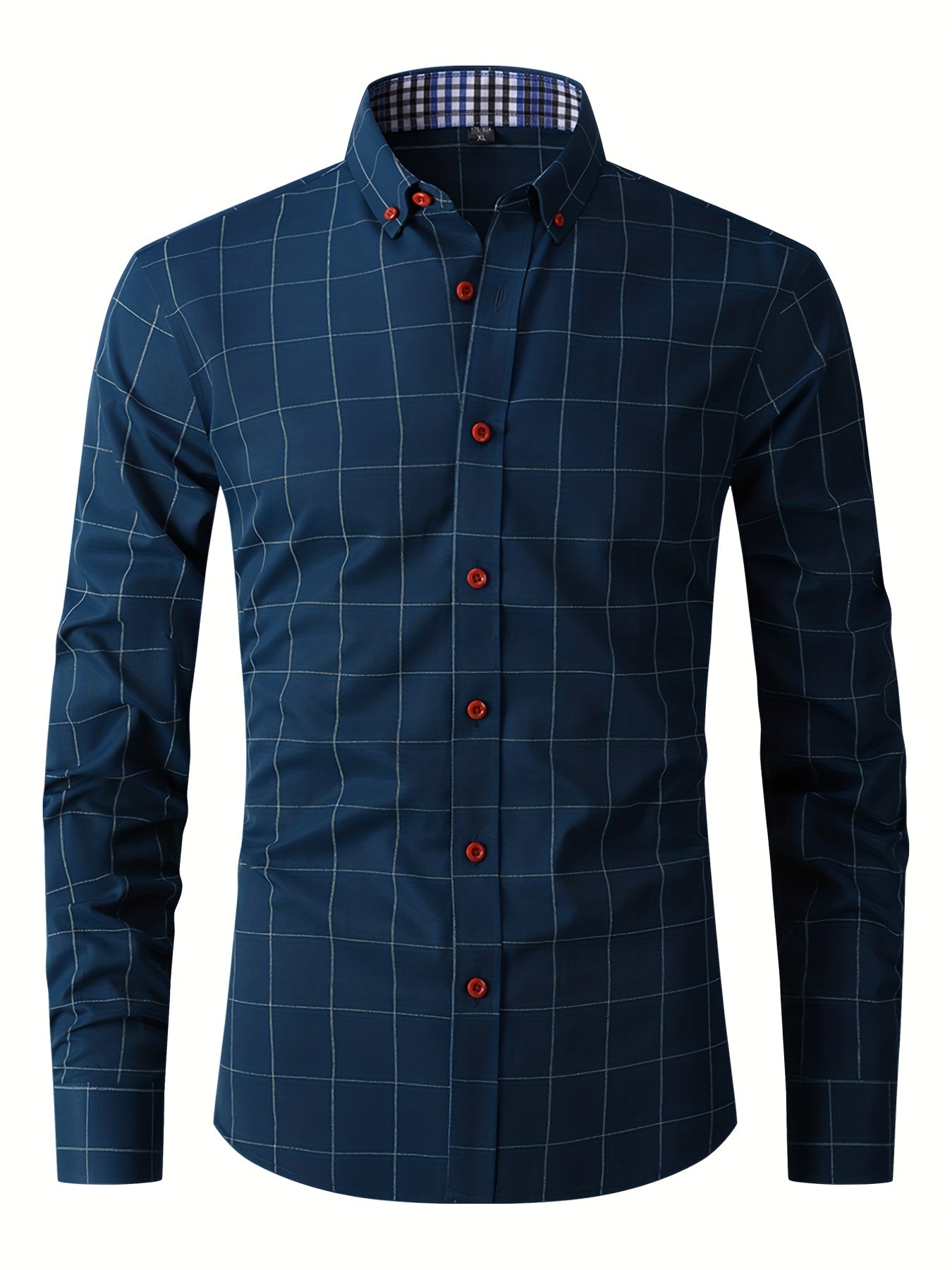 Herren Oxford Hemd Slim Fit Langarm