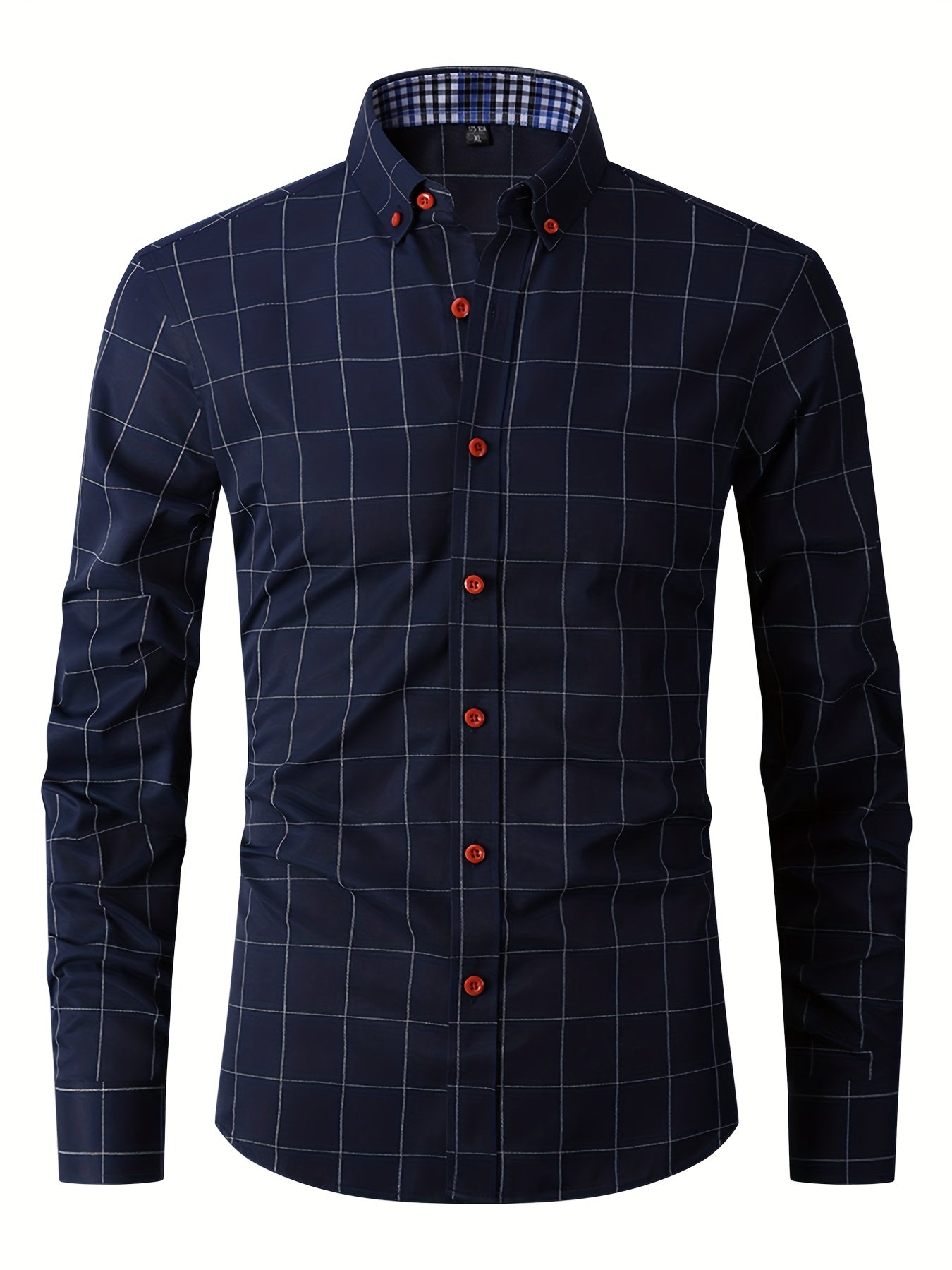 Herren Oxford Hemd Slim Fit Langarm