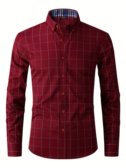 Herren Oxford Hemd Slim Fit Langarm