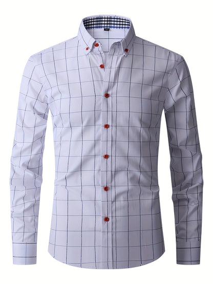 Herren Oxford Hemd Slim Fit Langarm