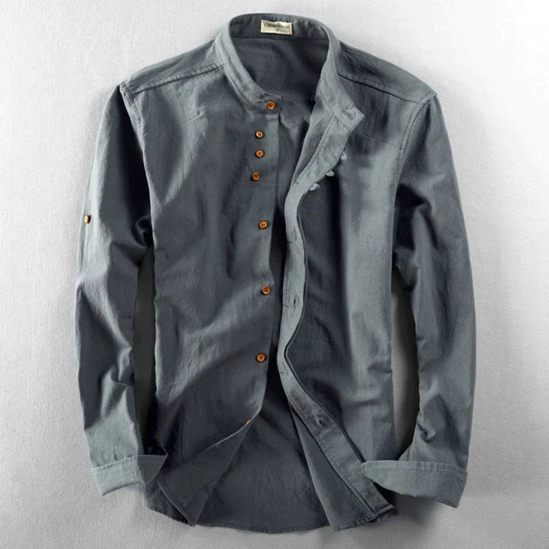 Herren Hemd Langarm Klassisch Japan Style
