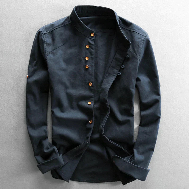 Herren Hemd Langarm Klassisch Japan Style