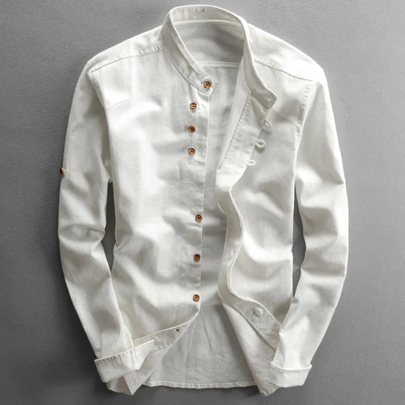 Herren Hemd Langarm Klassisch Japan Style - IdealeKleiden