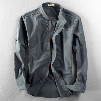 Herren Leinenhemd Langarm Elegant Baumwolle