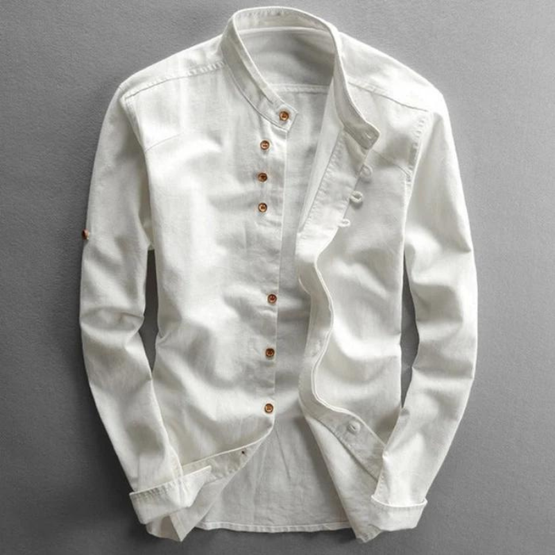 Herren Leinenhemd Langarm Elegant Baumwolle