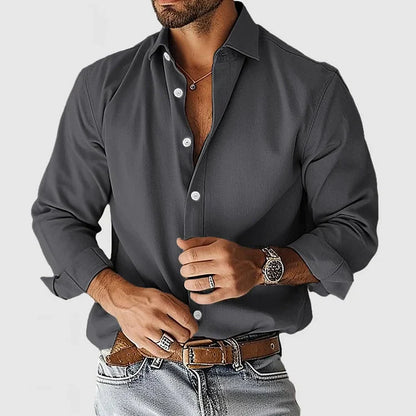 Herren Leinenhemd Langarm Elegant