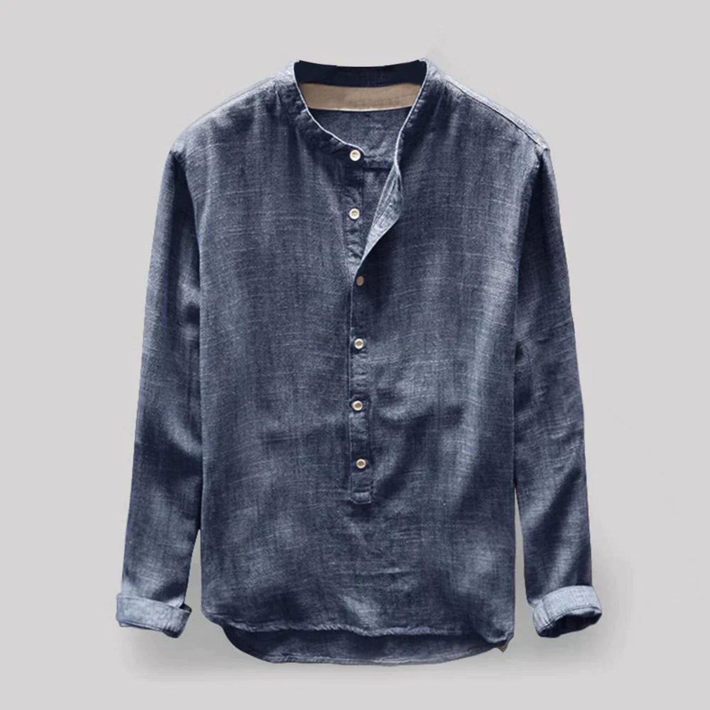 Herren Hemd Langarm Henley Style - IdealeKleiden