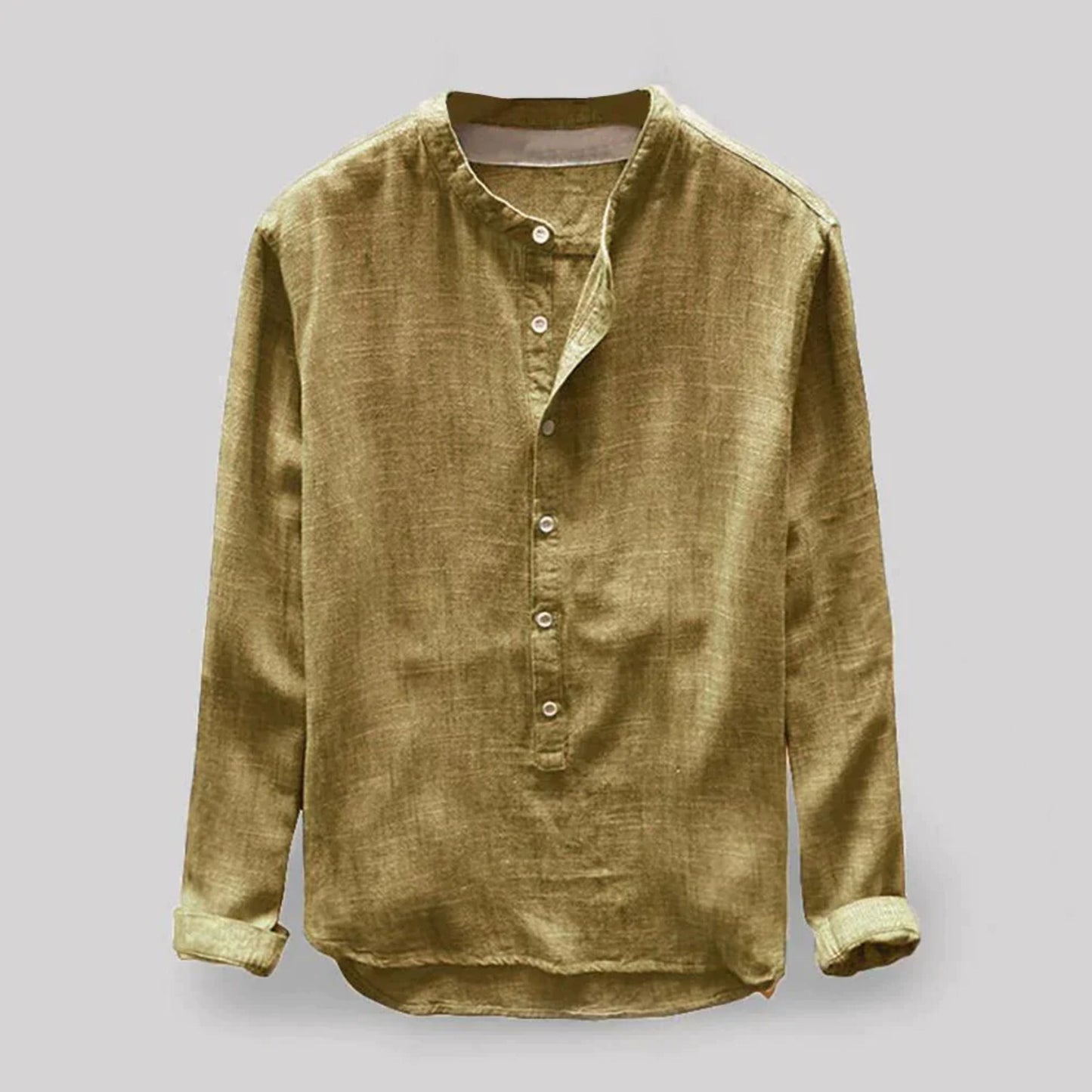 Herren Hemd Langarm Henley Style