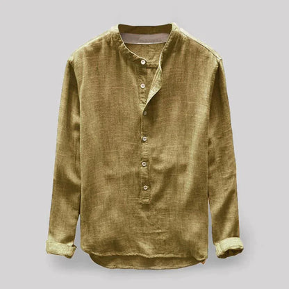 Herren Hemd Langarm Henley Style
