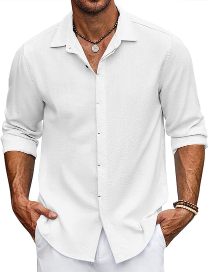 Herren Langarmhemd Locker Modern Knopfleiste