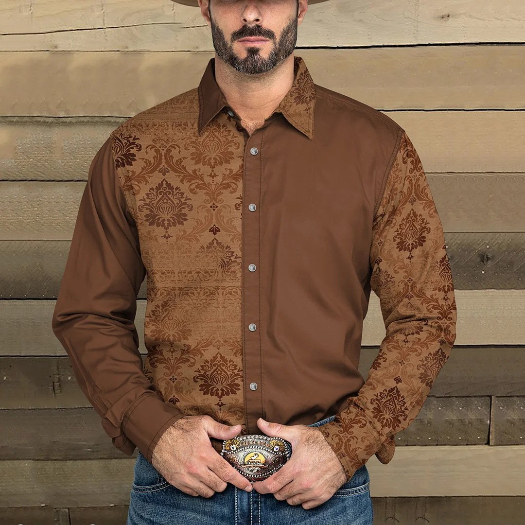 Herren Hemd Western Stil Langarm