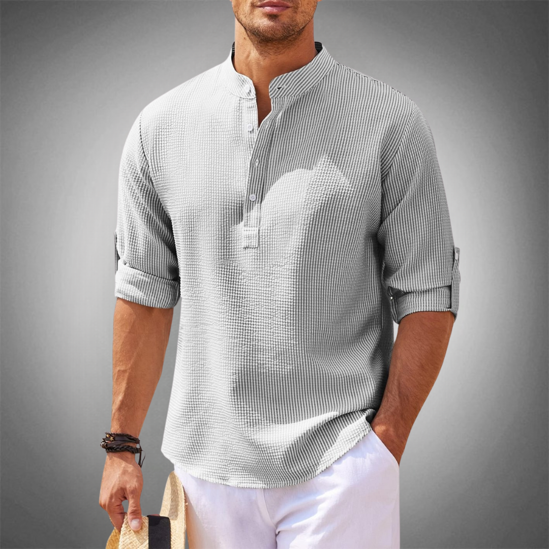 Herren Hemd Lässig Langarm Button Down Style