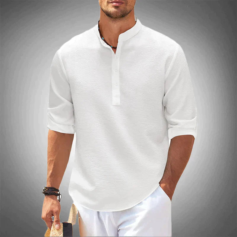 Herren Hemd Lässig Langarm Button Down Style - IdealeKleiden