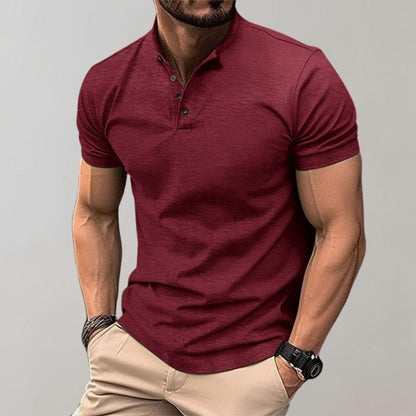 Herren Poloshirt Kurzarm Knopfverschluss Modern