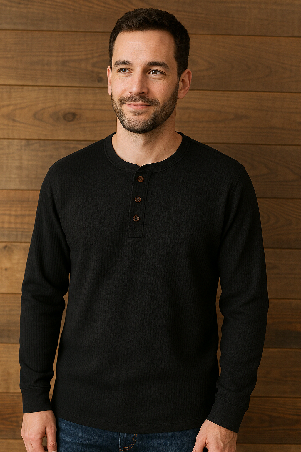 Herren T-Shirt Waffeloptik Komfort