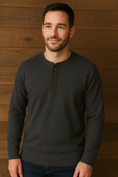 Herren T-Shirt Waffeloptik Komfort