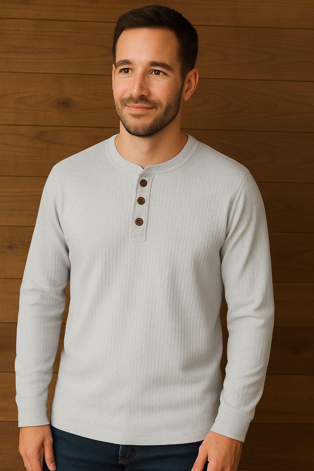 Herren T-Shirt Waffeloptik Komfort